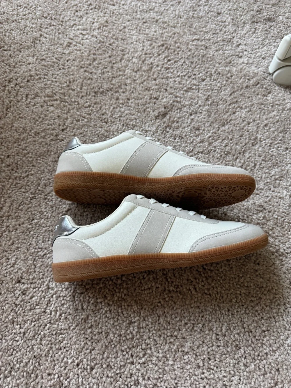 J Crew Vegan Leather and Vegan Suede Metallic Trainer